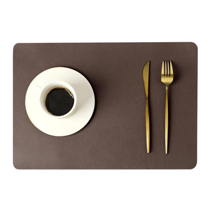 Lisslune | Modern Rectangular Waterproof PU Leather Place Mats