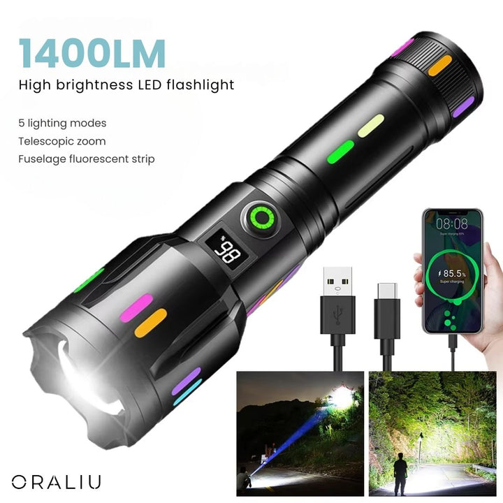 Lisslune | Military-Grade LED Flashlight – Rechargeable – 9000 Lumens