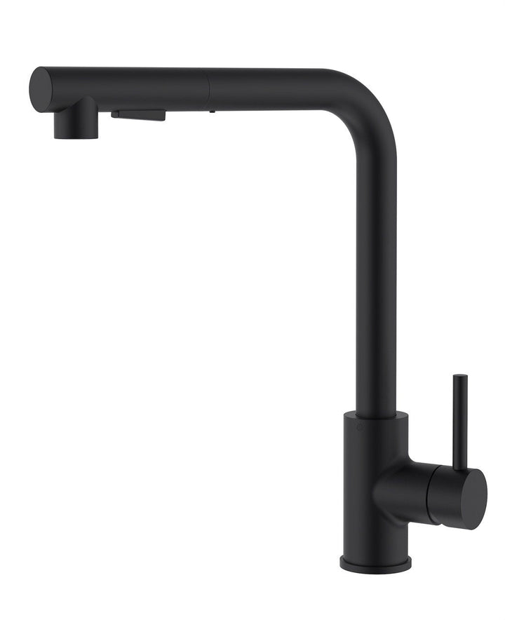 Lisslune | Kitchen faucet with pull-out spray / Matte black design / Single hole installation / Single handle operation