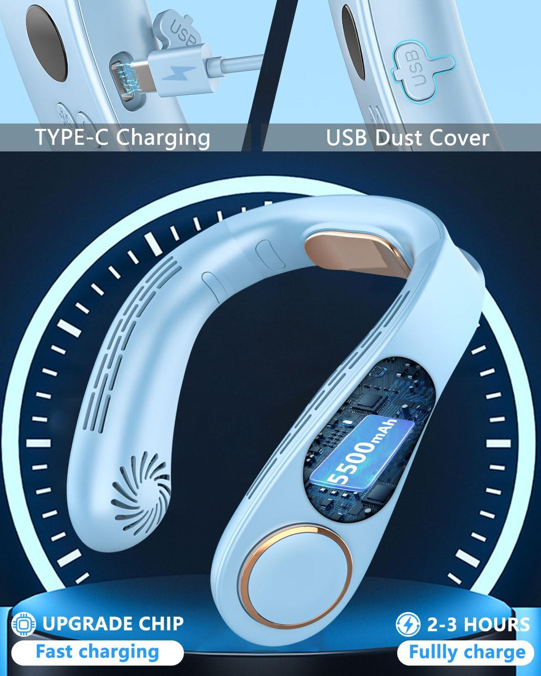 Lisslune | Neck Cooler Pro – Bladeless Neck Fan with Cooling Plate and LED Display