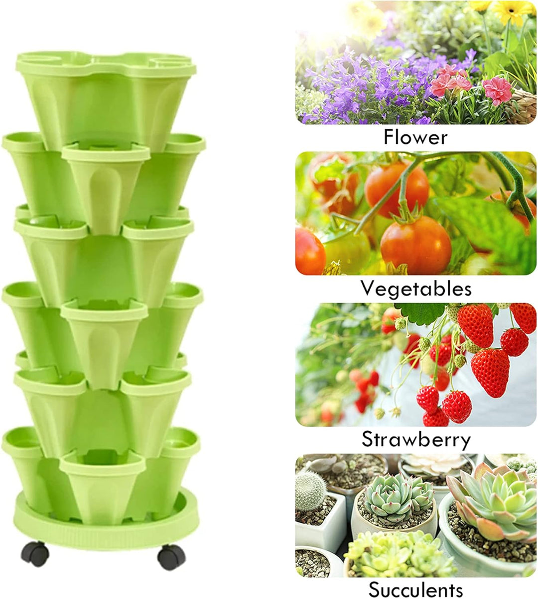 Lisslune | 6-Layer Vertical Plant Tower – Three-dimensional Flowering System for the Garden