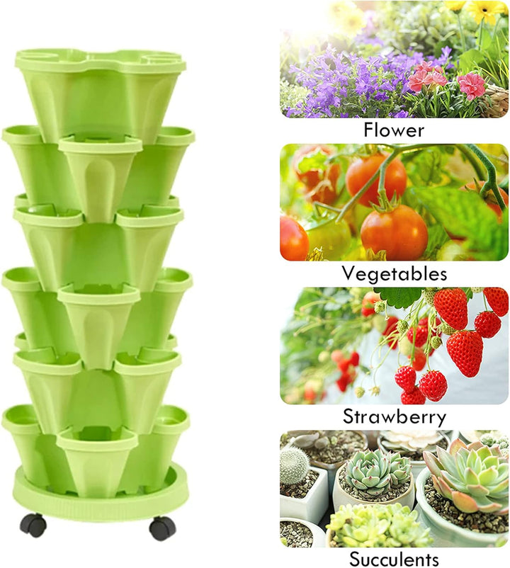 Lisslune | 6-Layer Vertical Plant Tower – Three-dimensional Flowering System for the Garden