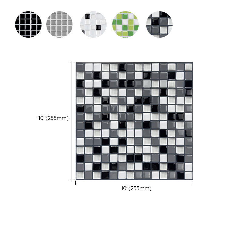 Lisslune | Square Peel & Stick Mosaic Tile Plastic Grid Peel & Stick Mosaic Tile