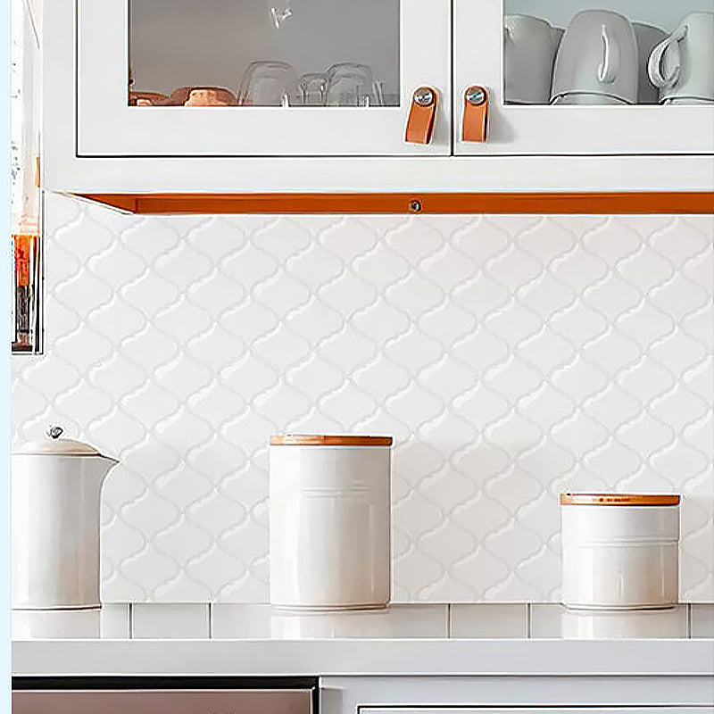 Lisslune | Square Peel & Stick Mosaic Tiles Plastic Arabesque Peel and Stick Wall Tile