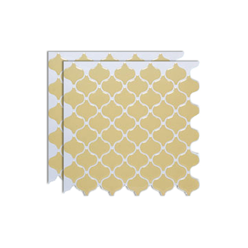 Lisslune | Square Peel & Stick Mosaic Tiles Plastic Arabesque Peel and Stick Wall Tile