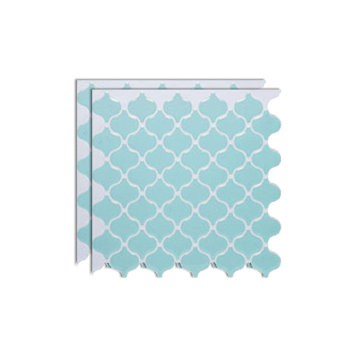 Lisslune | Square Peel & Stick Mosaic Tiles Plastic Arabesque Peel and Stick Wall Tile