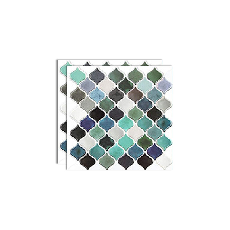 Lisslune | Square Peel & Stick Mosaic Tiles Plastic Arabesque Peel and Stick Wall Tile