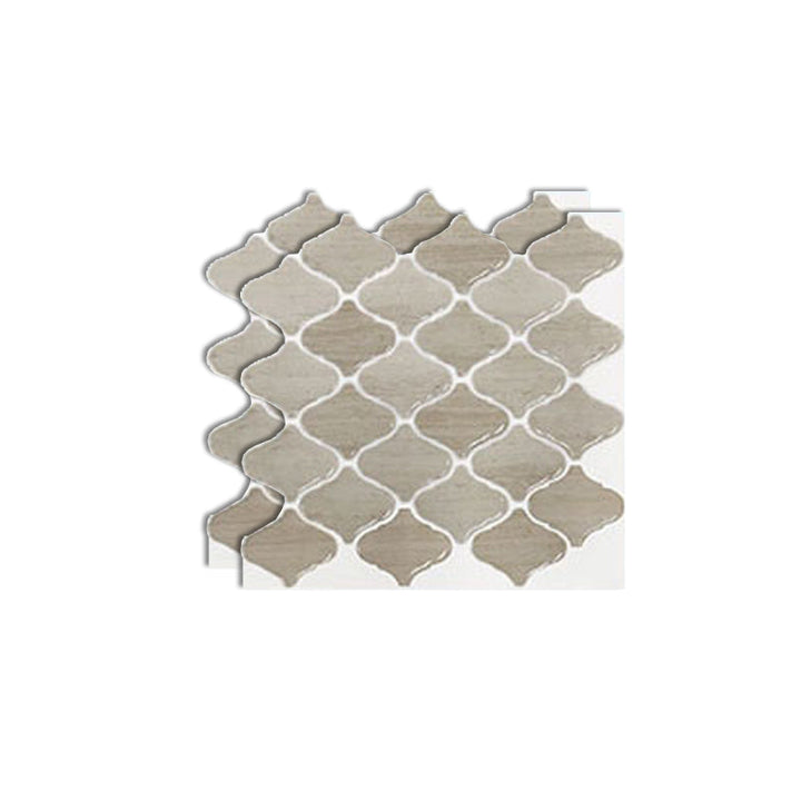 Lisslune | Square Peel & Stick Mosaic Tiles Plastic Arabesque Peel and Stick Wall Tile