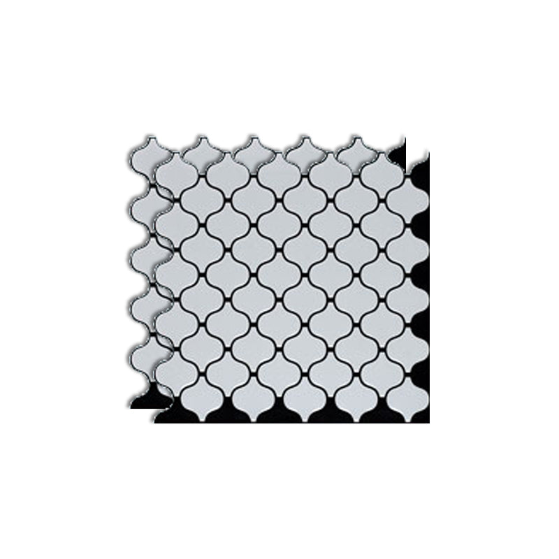 Lisslune | Square Peel & Stick Mosaic Tiles Plastic Arabesque Peel and Stick Wall Tile
