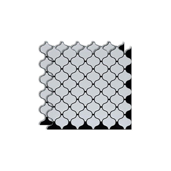 Lisslune | Square Peel & Stick Mosaic Tiles Plastic Arabesque Peel and Stick Wall Tile