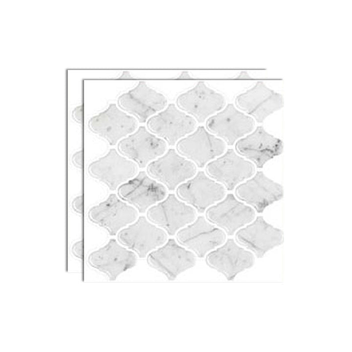 Lisslune | Square Peel & Stick Mosaic Tiles Plastic Arabesque Peel and Stick Wall Tile