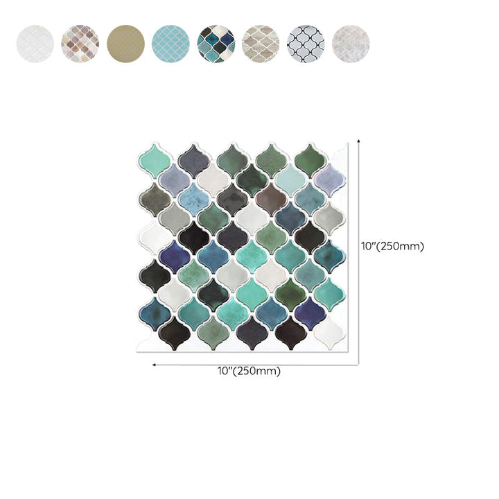 Lisslune | Square Peel & Stick Mosaic Tiles Plastic Arabesque Peel and Stick Wall Tile