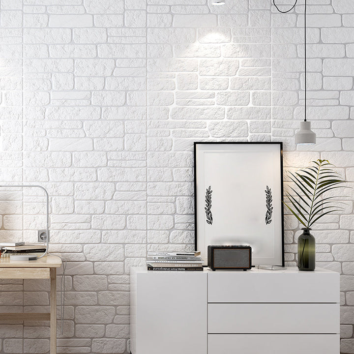 Lisslune | Industrial 3D Brick Wall Plank Bathroom Living Room Wall Panel Set of 10