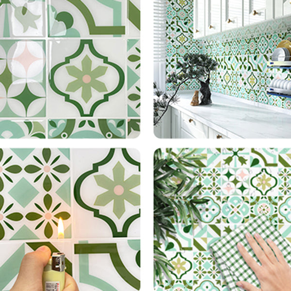 Lisslune | Plastic Peel & Stick Mosaic Tile Square Waterproof Peel and Stick Backplate