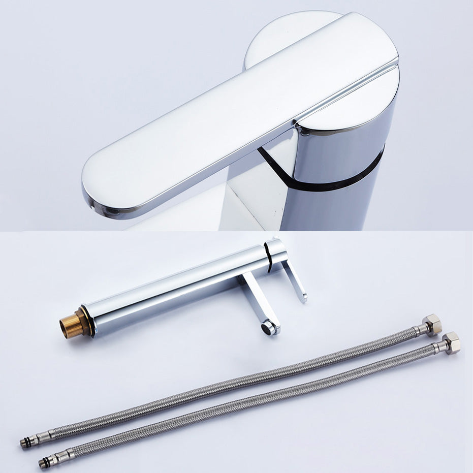 Lisslune | Bathroom Faucet Brass Lever Handle Single Hole Sink Faucet