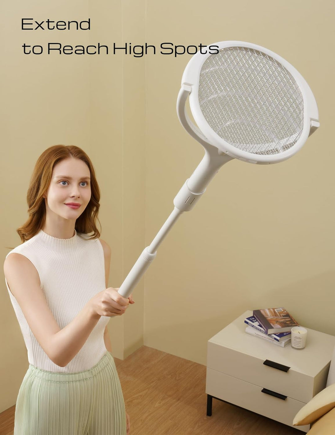 Lisslune | Rechargeable Electric Fly Swatter with Flexible 90° Rotating Head – High-Voltage Mosquito & Insect Zapper