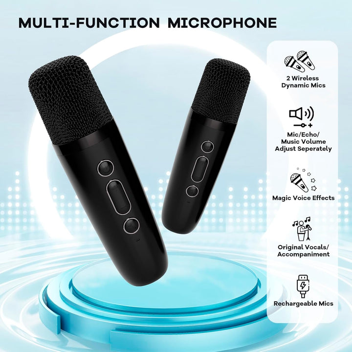 Lisslune | Portable Mini Karaoke Machine with Bluetooth Speaker & 2 Wireless Mics – Veylo