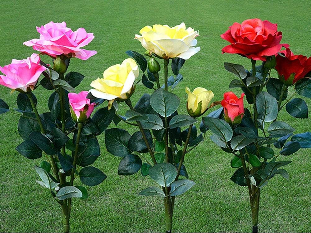 Lisslune | Solar-powered rose lights – garden stakes with solar panel for decorative lighting