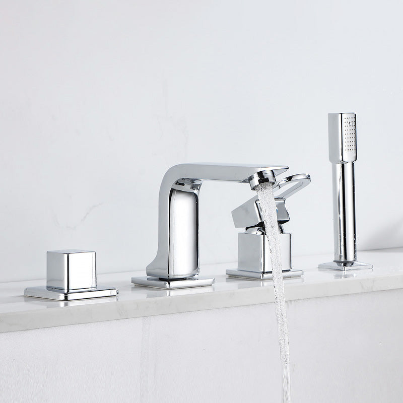 Lisslune | Wall Mounted Faucet Brass Lever Handle Bathroom Faucet Hand Shower