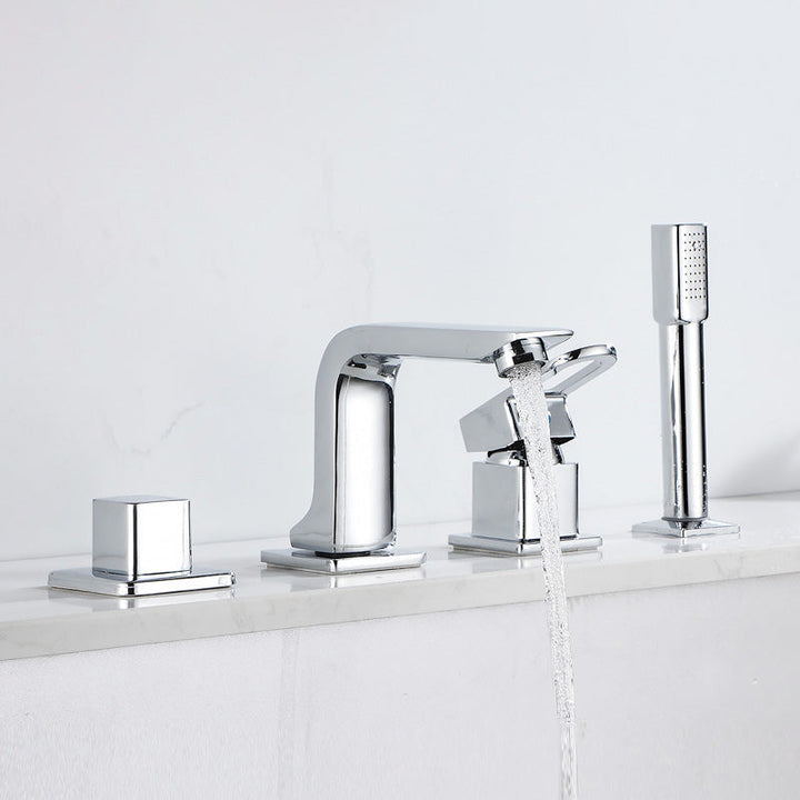 Lisslune | Wall Mounted Faucet Brass Lever Handle Bathroom Faucet Hand Shower