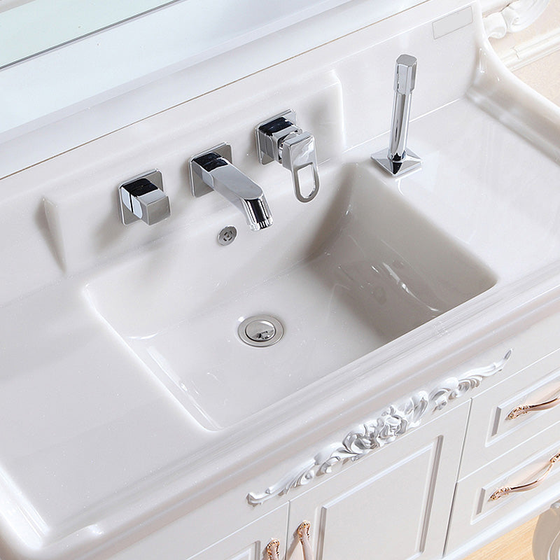 Lisslune | Wall Mounted Faucet Brass Lever Handle Bathroom Faucet Hand Shower