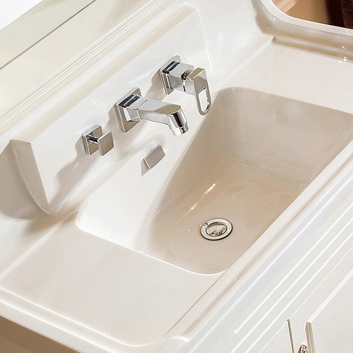 Lisslune | Wall Mounted Faucet Brass Lever Handle Bathroom Faucet Hand Shower