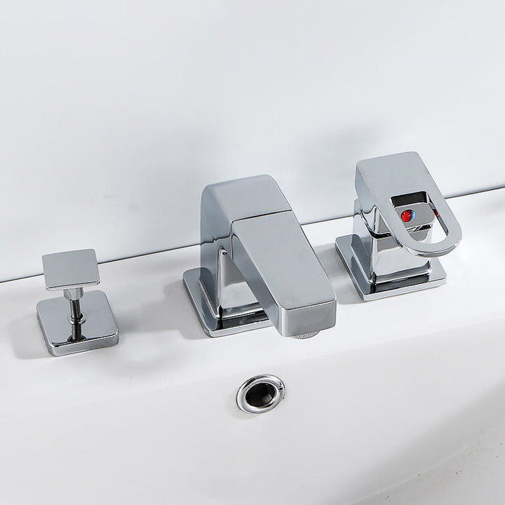 Lisslune | Wall Mounted Faucet Brass Lever Handle Bathroom Faucet Hand Shower