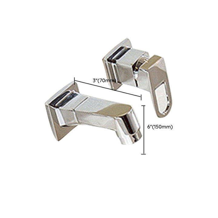 Lisslune | Wall Mounted Faucet Brass Lever Handle Bathroom Faucet Hand Shower