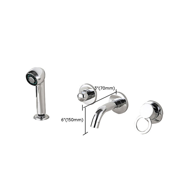 Lisslune | Wall Mounted Faucet Brass Lever Handle Bathroom Faucet Hand Shower