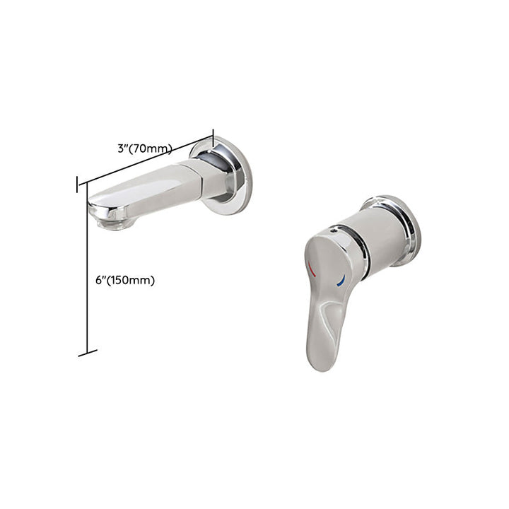 Lisslune | Wall Mounted Faucet Brass Lever Handle Bathroom Faucet Hand Shower