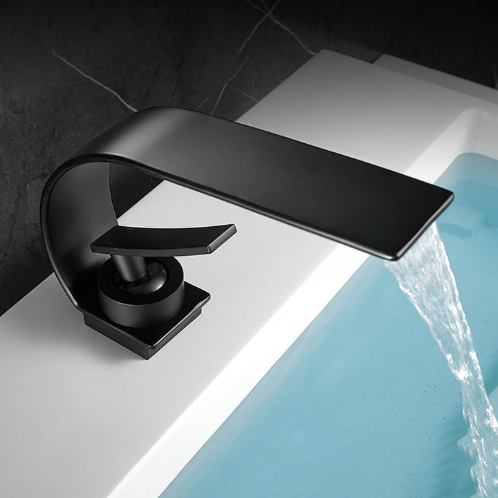 Lisslune | Unique bathroom waterfall faucet brass sink tap