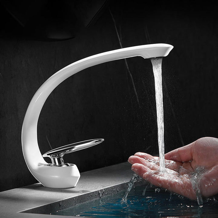 Lisslune | Unique bathroom waterfall faucet brass sink tap