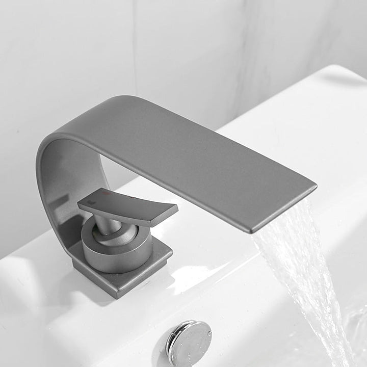 Lisslune | Unique bathroom waterfall faucet brass sink tap