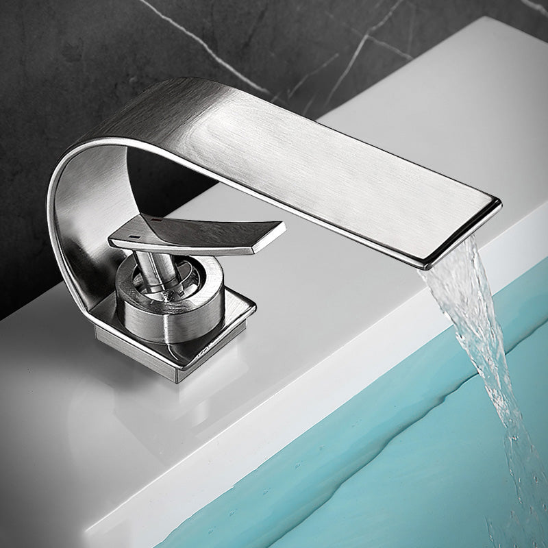 Lisslune | Unique bathroom waterfall faucet brass sink tap