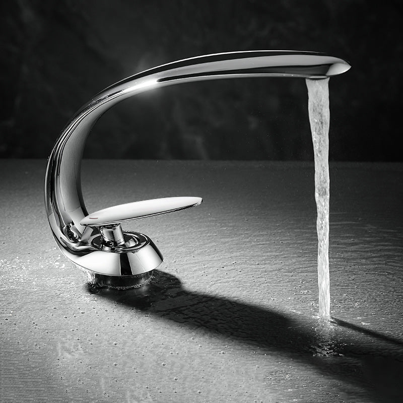 Lisslune | Unique bathroom waterfall faucet brass sink tap