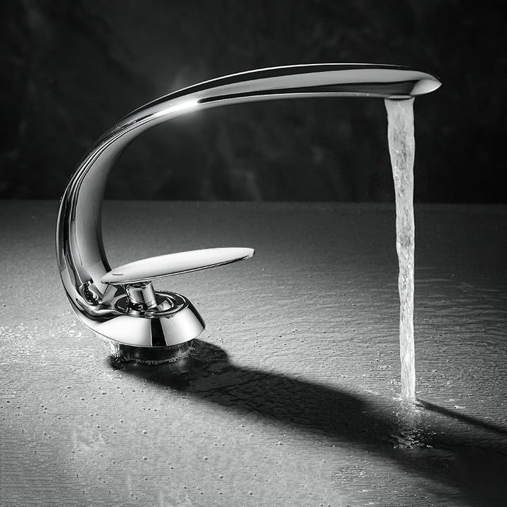Lisslune | Unique bathroom waterfall faucet brass sink tap