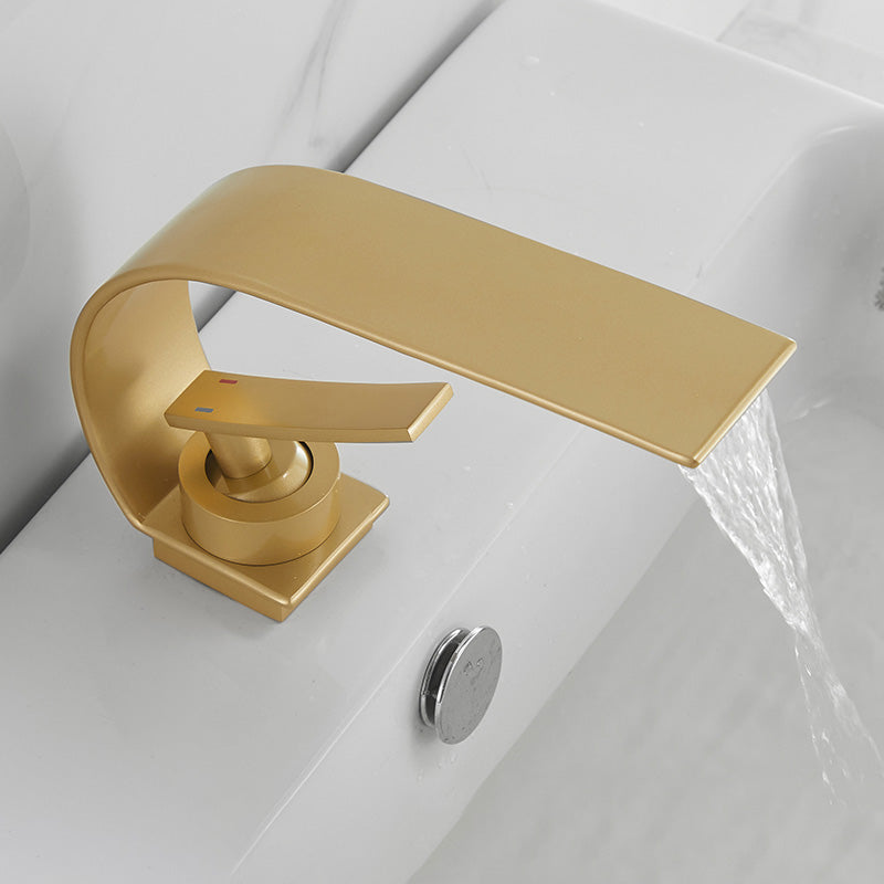 Lisslune | Unique bathroom waterfall faucet brass sink tap