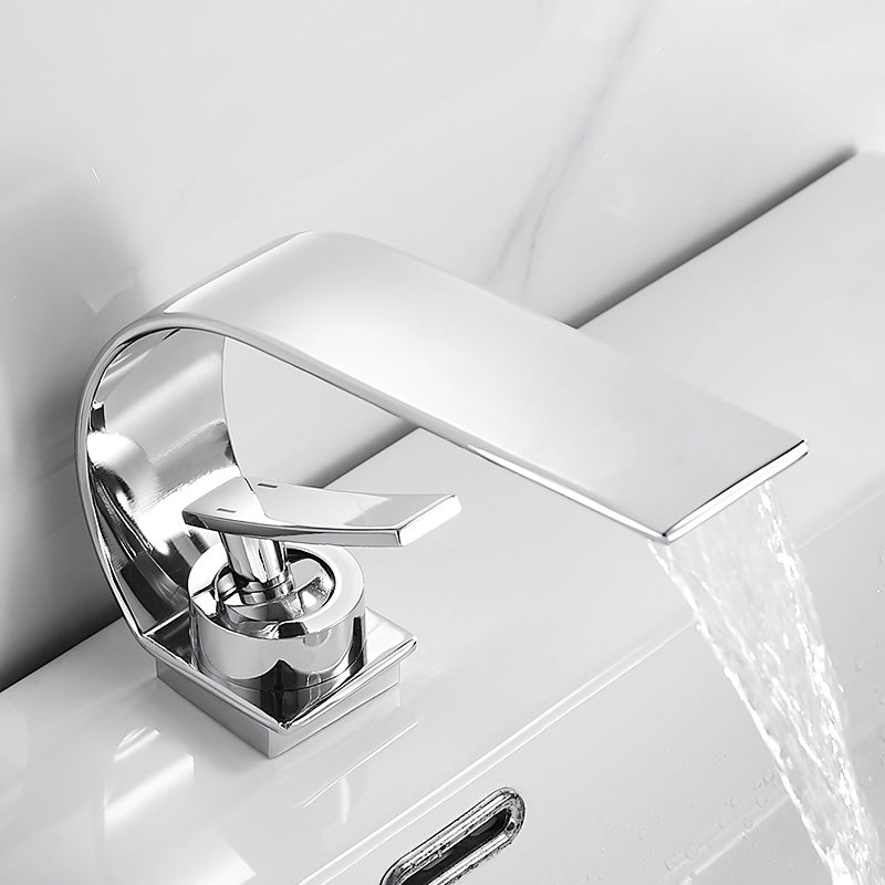 Lisslune | Unique bathroom waterfall faucet brass sink tap