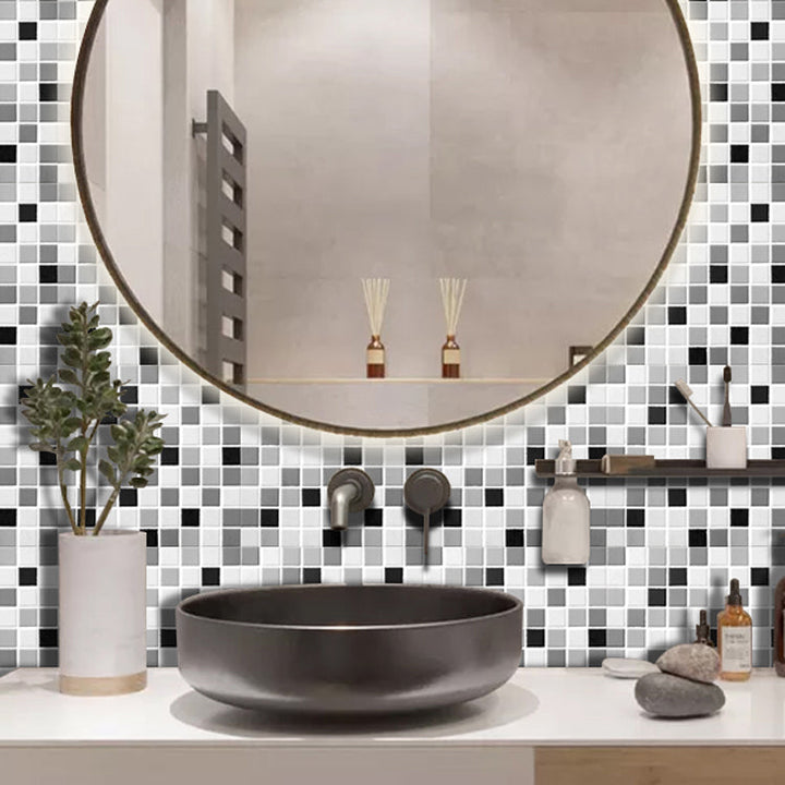 Lisslune | PVC Peel & Stick Mosaic Tile Square Shape Mosaic Tiles Wallpaper