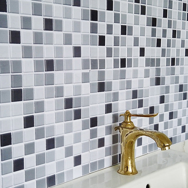 Lisslune | PVC Peel & Stick Mosaic Tile Square Shape Mosaic Tiles Wallpaper