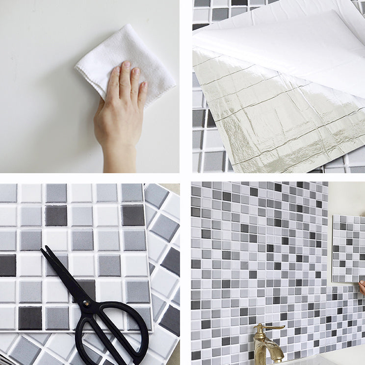 Lisslune | PVC Peel & Stick Mosaic Tile Square Shape Mosaic Tiles Wallpaper