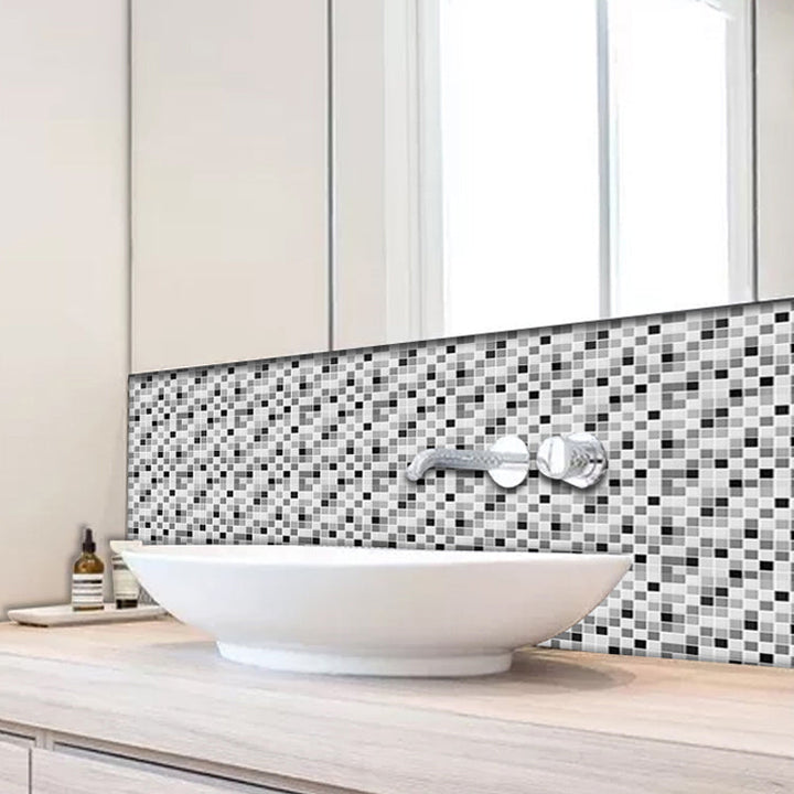 Lisslune | PVC Peel & Stick Mosaic Tile Square Shape Mosaic Tiles Wallpaper