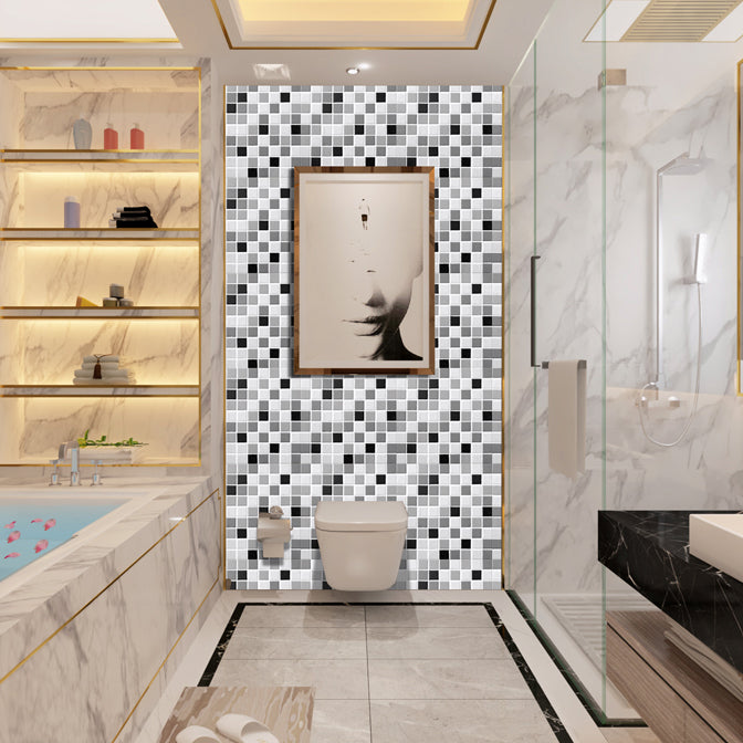 Lisslune | PVC Peel & Stick Mosaic Tile Square Shape Mosaic Tiles Wallpaper