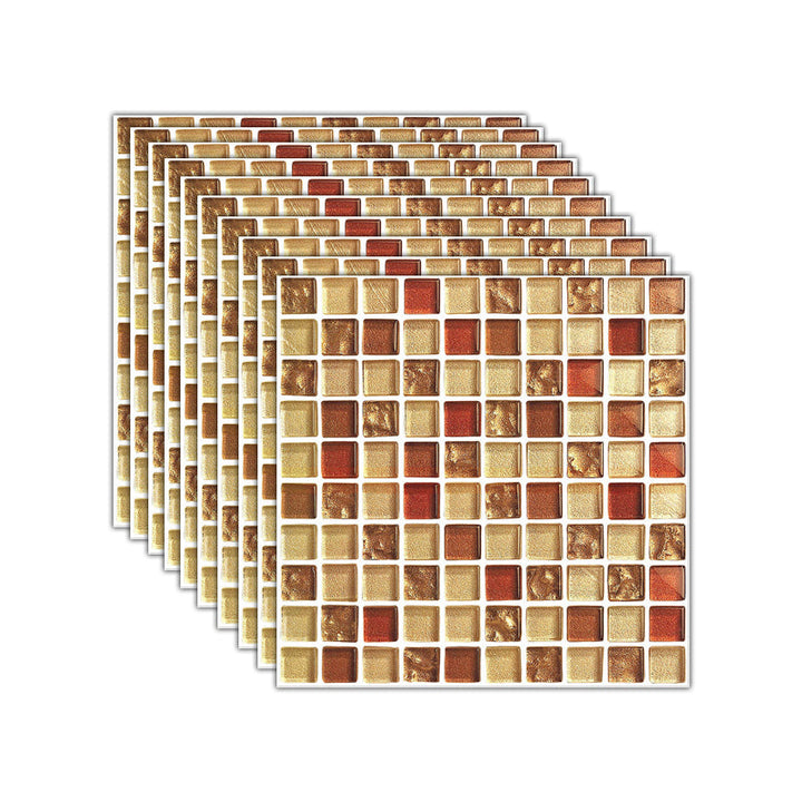 Lisslune | Mosaic Tile Wallpaper PVC Waterproof Peel and Stick Wall Tile with Square Shape