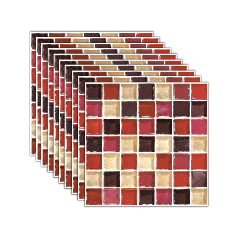 Lisslune | Mosaic Tile Wallpaper PVC Waterproof Peel and Stick Wall Tile with Square Shape
