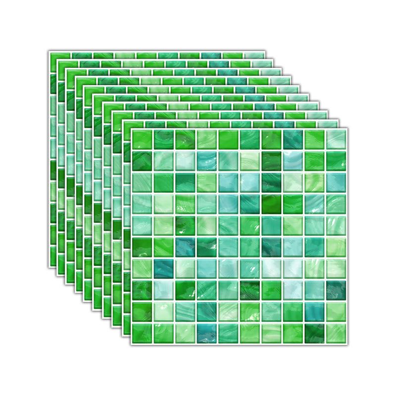 Lisslune | Mosaic Tile Wallpaper PVC Waterproof Peel and Stick Wall Tile with Square Shape