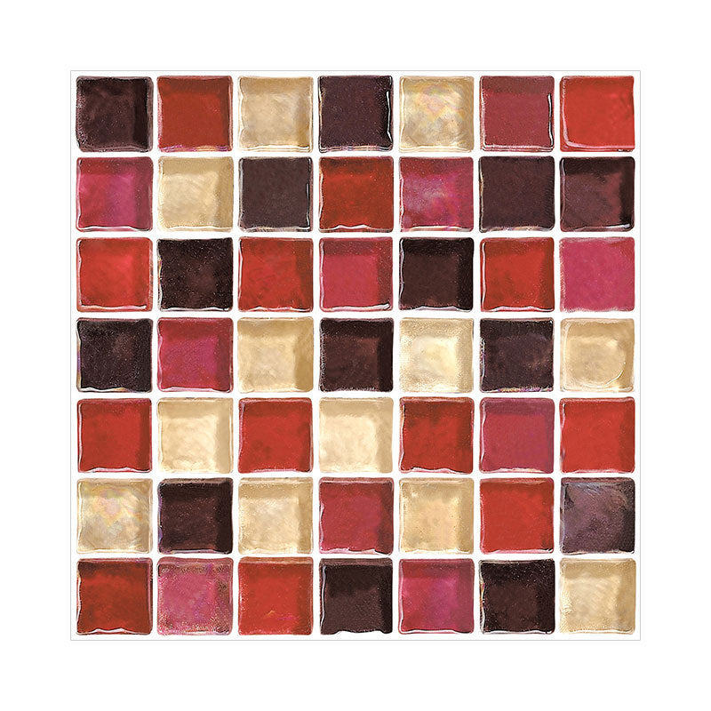 Lisslune | Mosaic Tile Wallpaper PVC Waterproof Peel and Stick Wall Tile with Square Shape