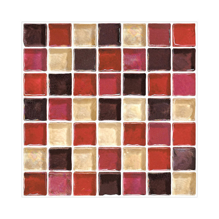 Lisslune | Mosaic Tile Wallpaper PVC Waterproof Peel and Stick Wall Tile with Square Shape