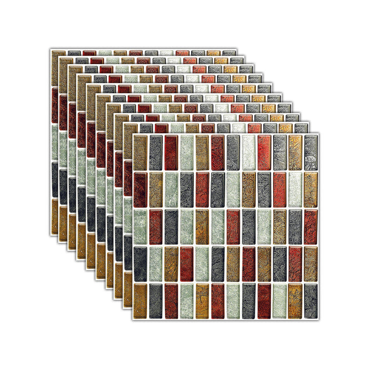 Lisslune | Mosaic Tile Wallpaper PVC Waterproof Peel and Stick Wall Tile with Square Shape