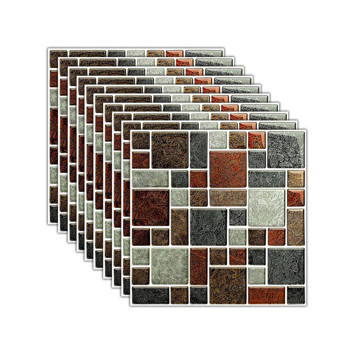 Lisslune | Mosaic Tile Wallpaper PVC Waterproof Peel and Stick Wall Tile with Square Shape